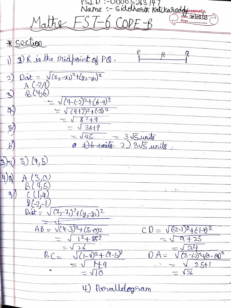 Siddharth Aakash FST-6 Math | PDF