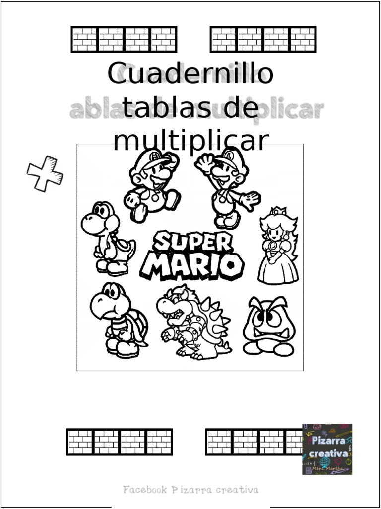 Cuadernillo de Tablas de Multiplicar Mario Bros | PDF | Arco iris | Color
