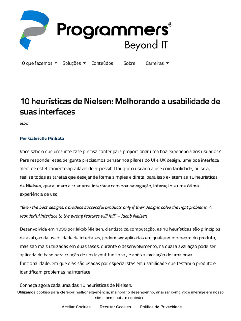 10 Heursticas de Nielsen Melhorando A Usabilidade de Suas Interfaces ...