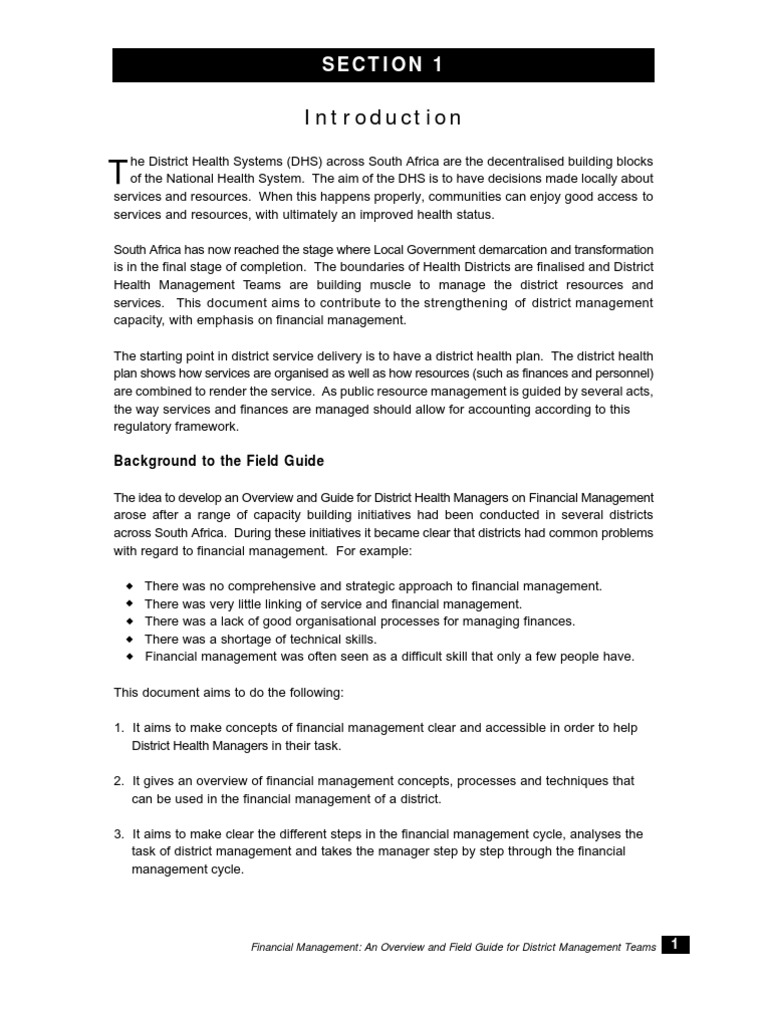 Financial Management Guide for District Health Teams | PDF | Public ...
