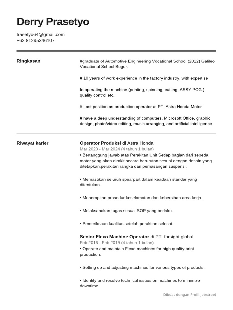 Dprasetyo resume jobstreet pdf