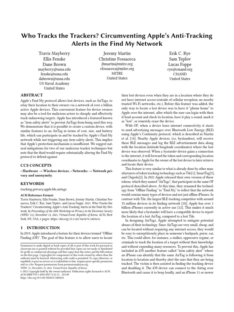 Who tracks the trackers circumventing apple s anti tracking alerts in