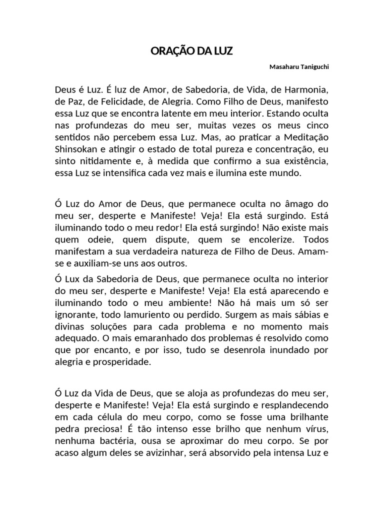 Oração Da Luz Pdf