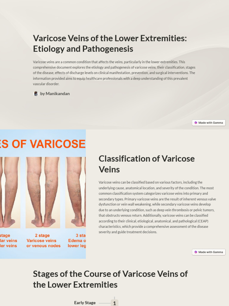 Varicose Veins of The Lower Extremities Etiology and Pathogenesis | PDF