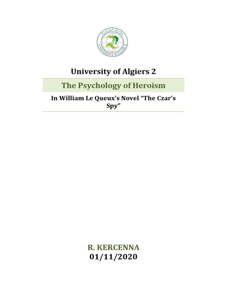 The Psychology of Heroism in William Le | PDF