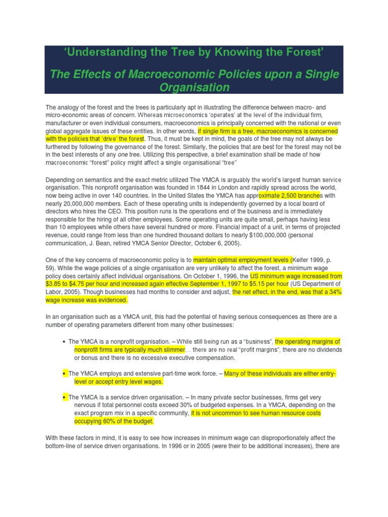 Minimum Wage: A Case Study