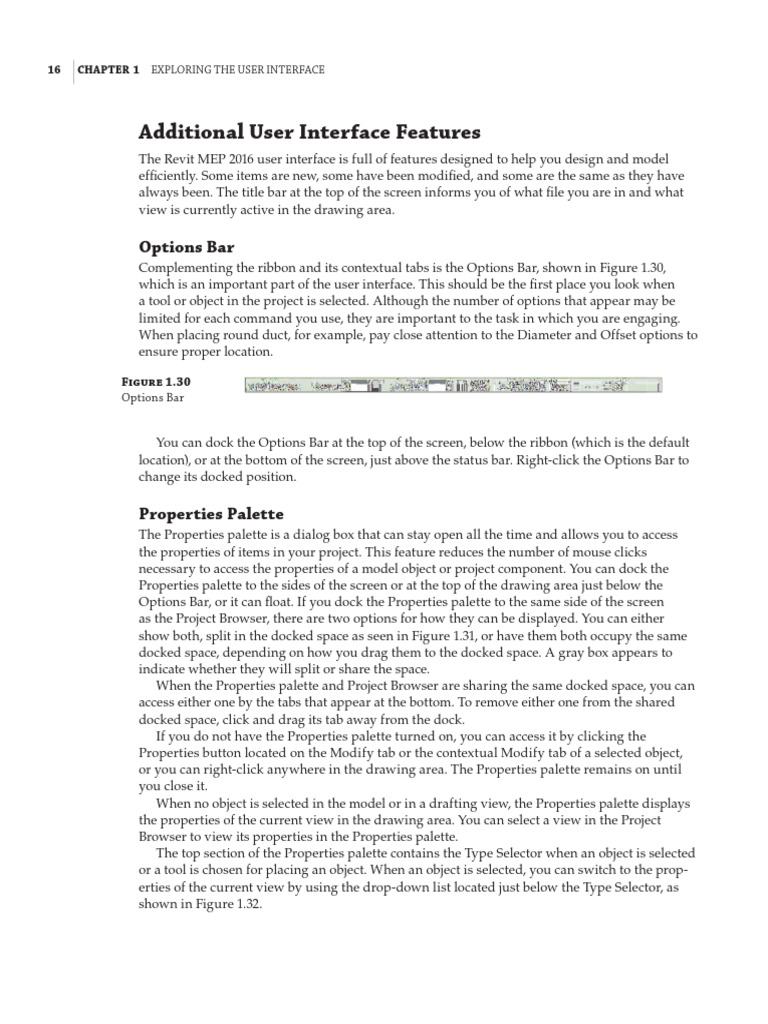 Additional User Interface Features: Options Bar | PDF