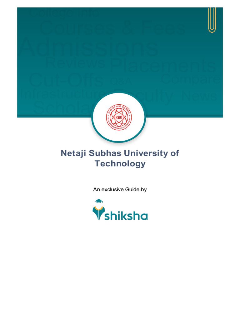 Netaji Subhas University of Technology PDF