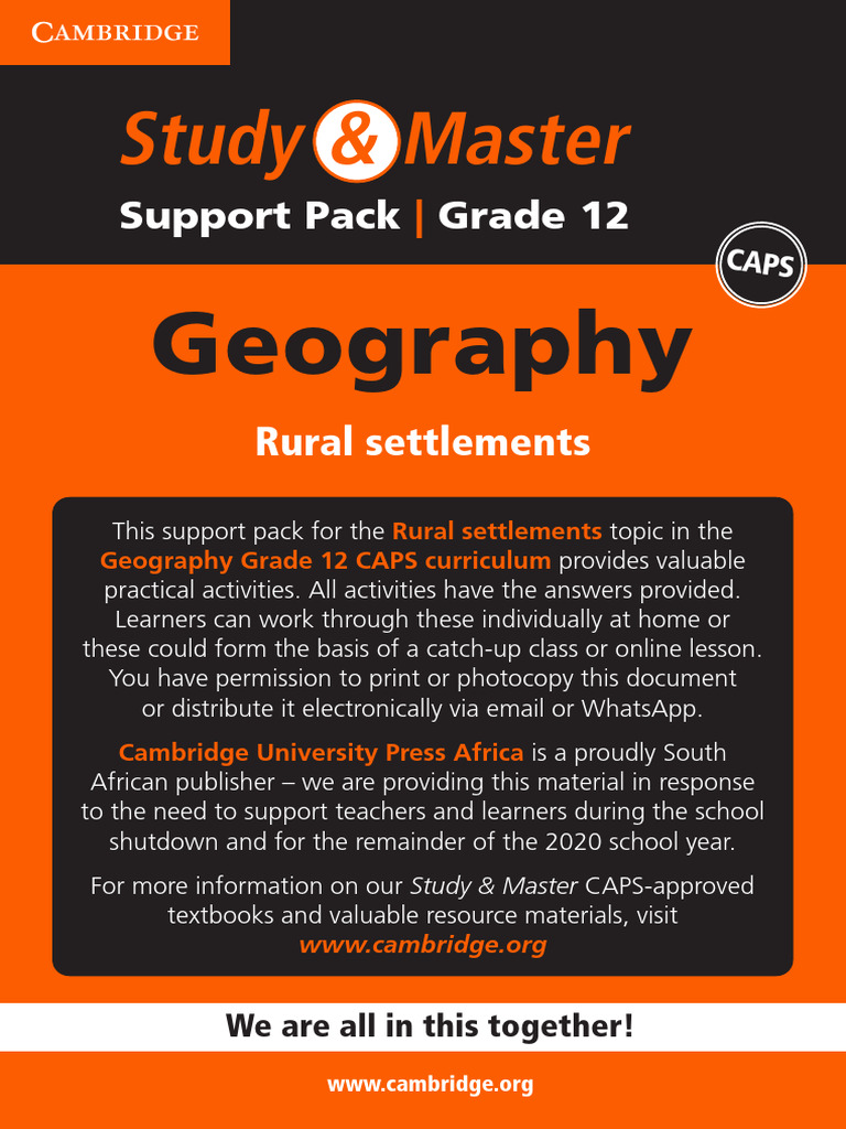 Study Master Gr12 Geography Rural Settlements | PDF