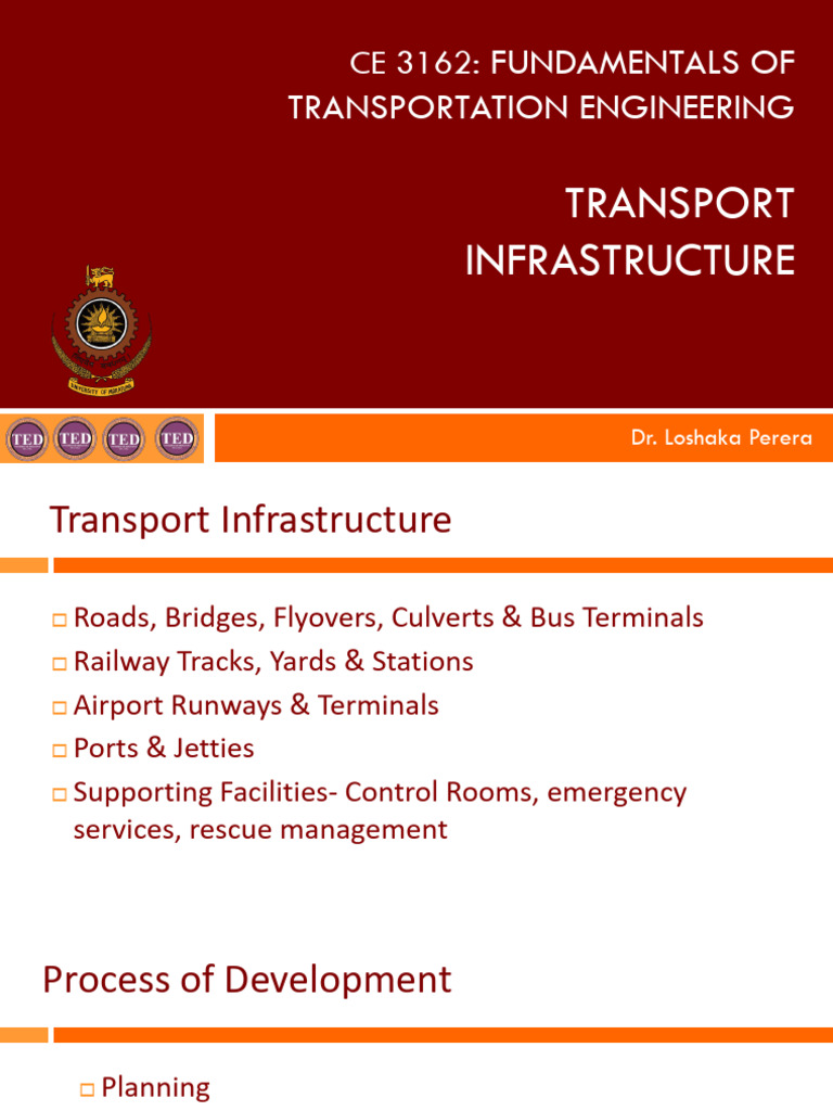 Lecture Note 2 - Transport Infrastructure | PDF