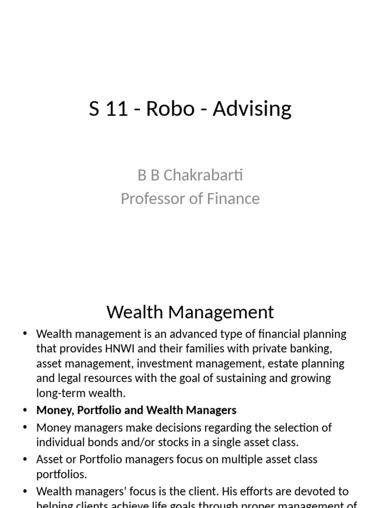 S 11 - Robo - Advising | PDF