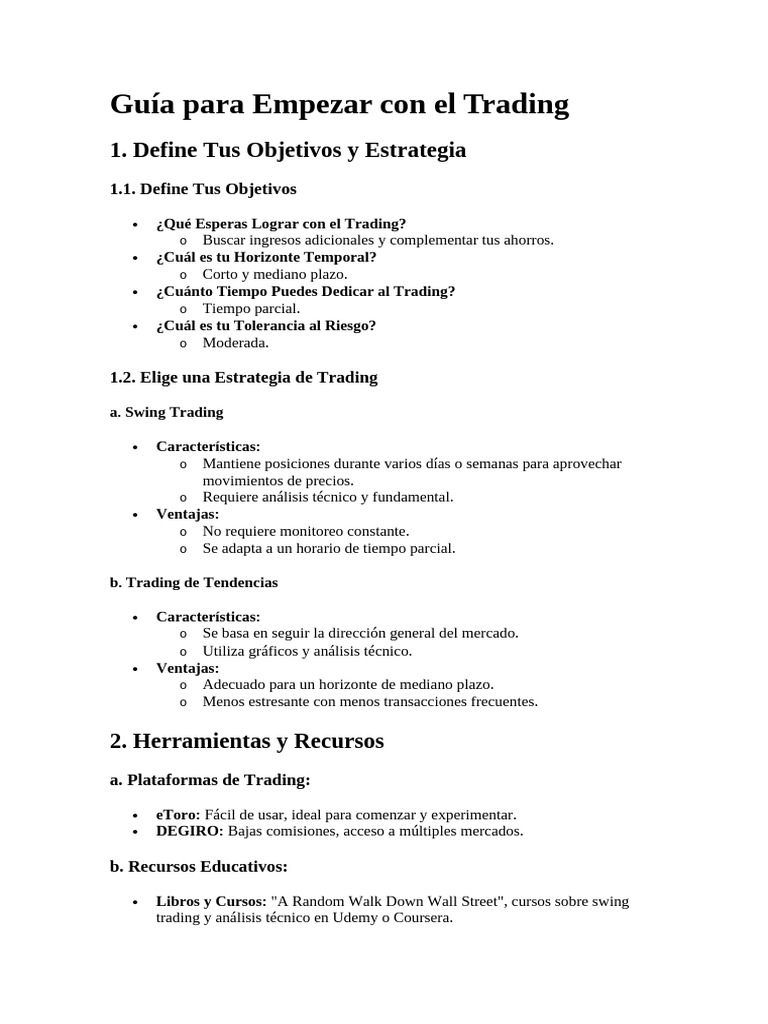 Guía para Empezar Con El Trading | PDF