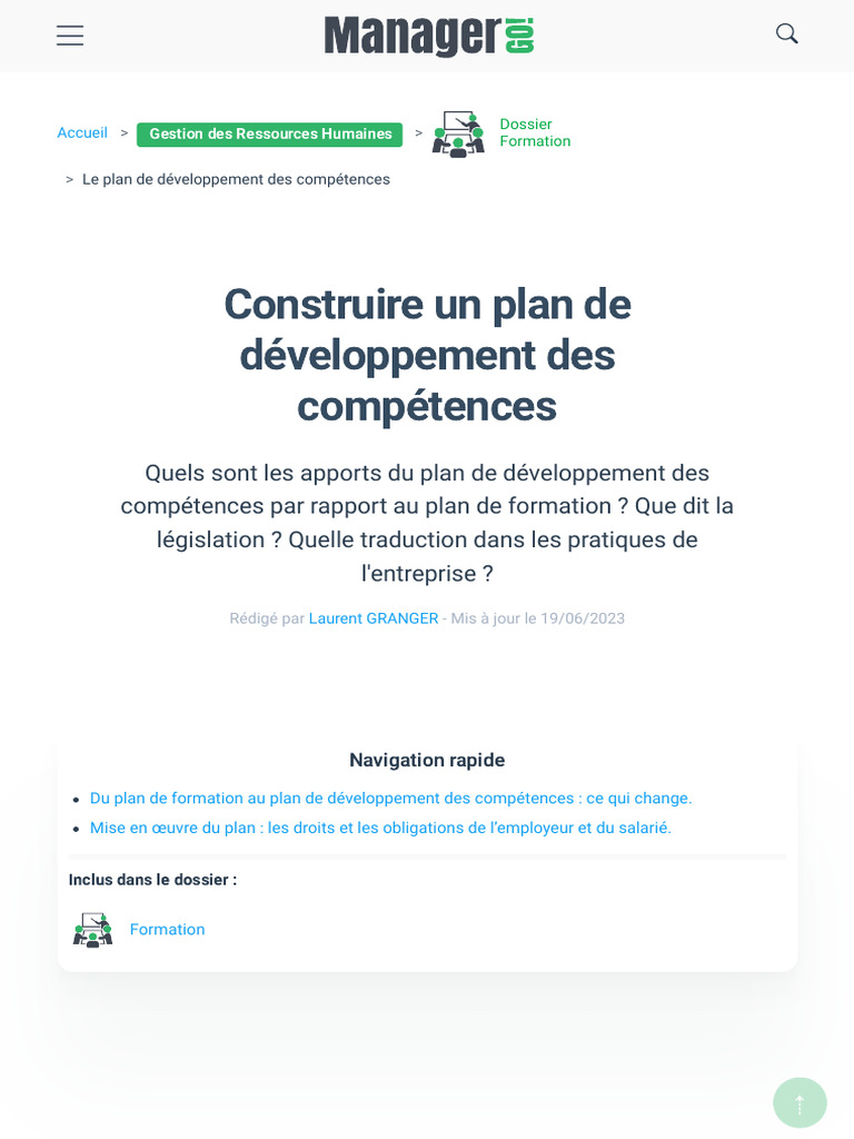 Construire Un Plan de Développement Des Compétences | PDF
