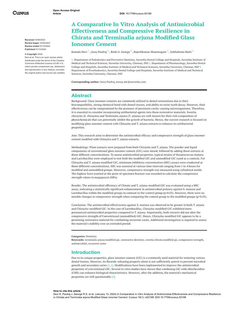A Comparative in Vitro Analysis of Antimicrobial E | PDF