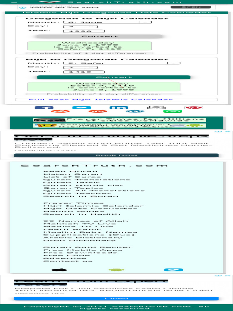 Hijri Gregorian Date Converter Islamic Calendar PDF