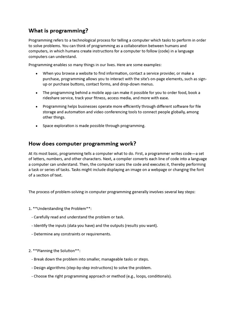 Programming - 1 | PDF