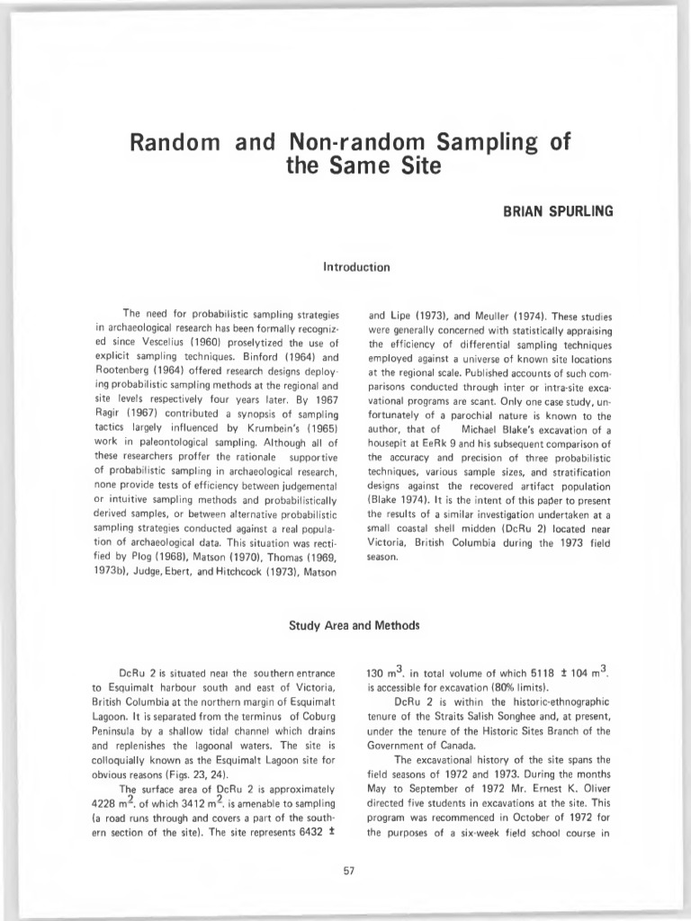 10 Random and Non Random Sampling of The Same Site Current Research ...