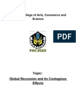 Sterling College of Arts, Commerce and Science: Topic: Global Recession and Its Contagious Effects