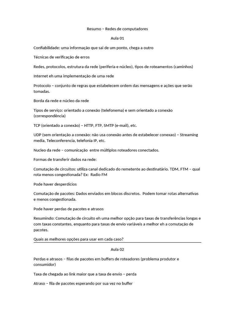 Fundamentos de Redes de Computadores | PDF | Protocolo de Control de ...
