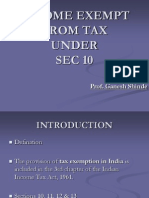 Income Exempt From Tax