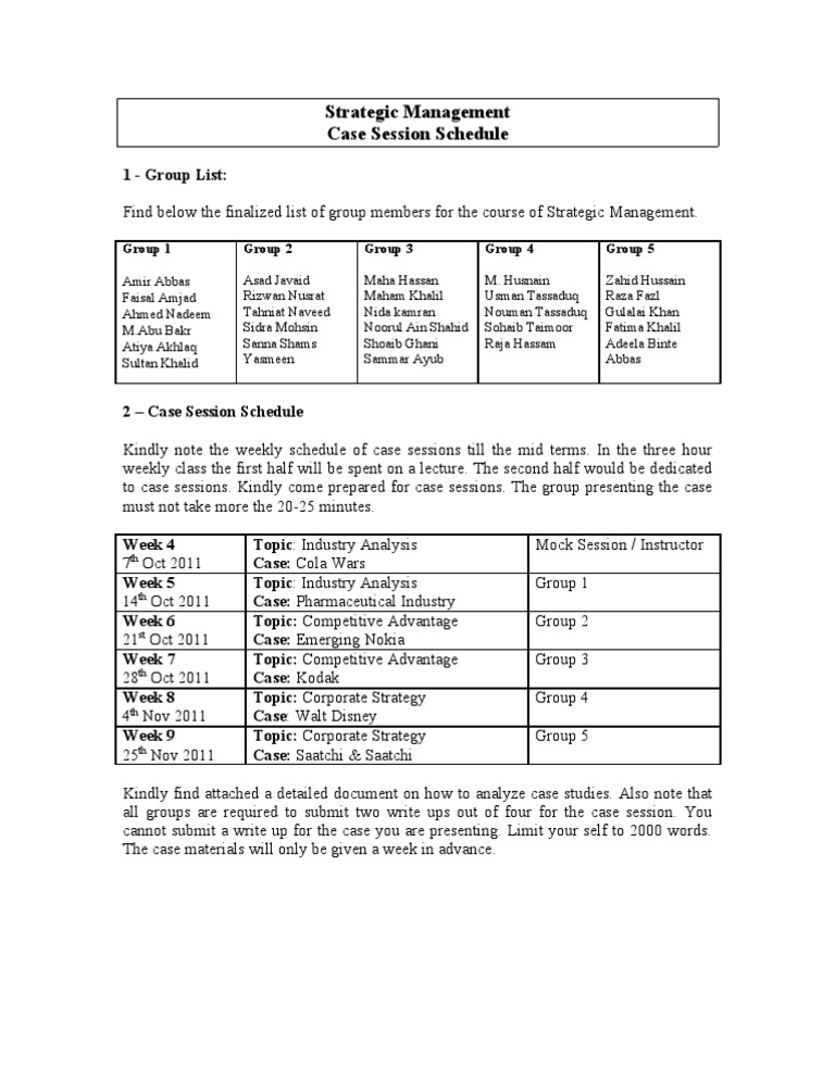 Case Session Schedule B | PDF | Business | Finance & Money Management