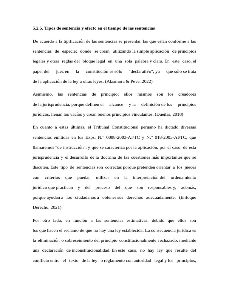 Tipos de Sentencia y Efecto en El Tiempo de Las Sentencias | PDF