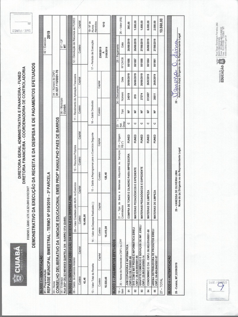 Demonstrativo 3 Parcela 2019 | PDF