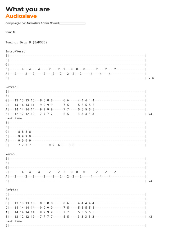 Cifra club audioslave what you are pdf