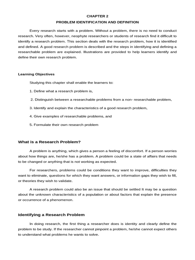 Problem Identification and Evaluation | PDF