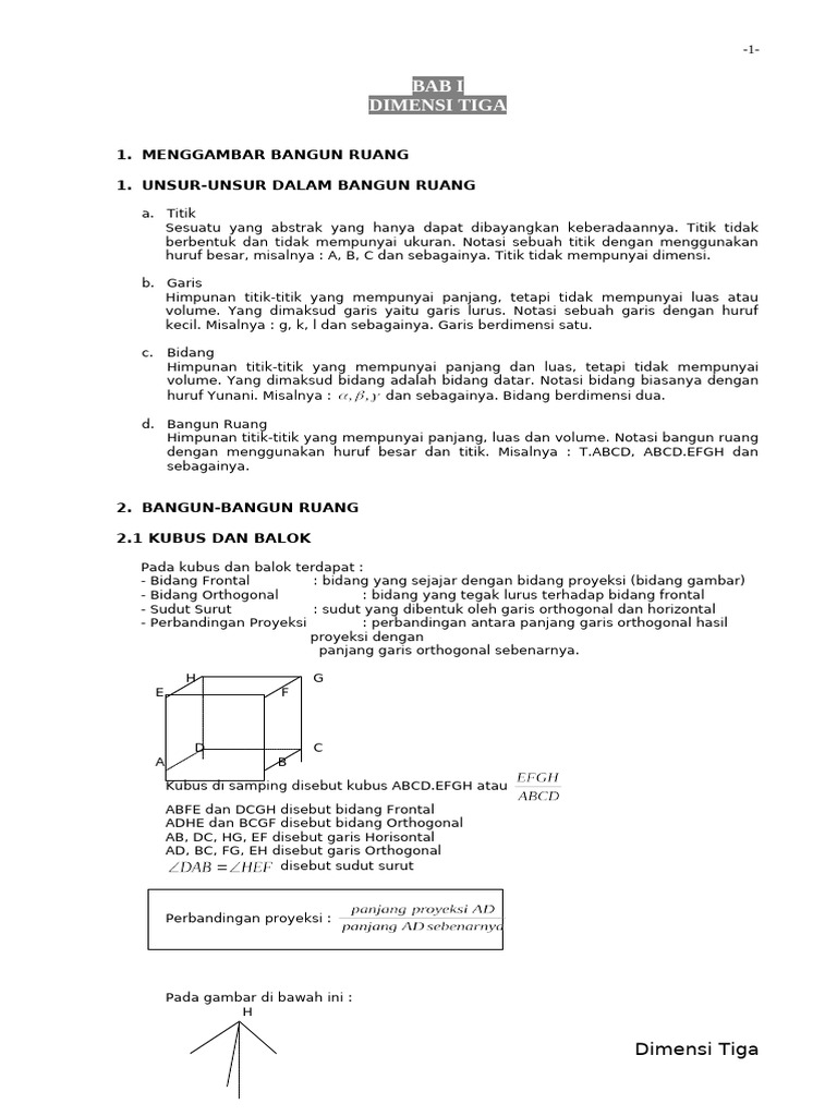 BAB II Dimensi Tiga | PDF