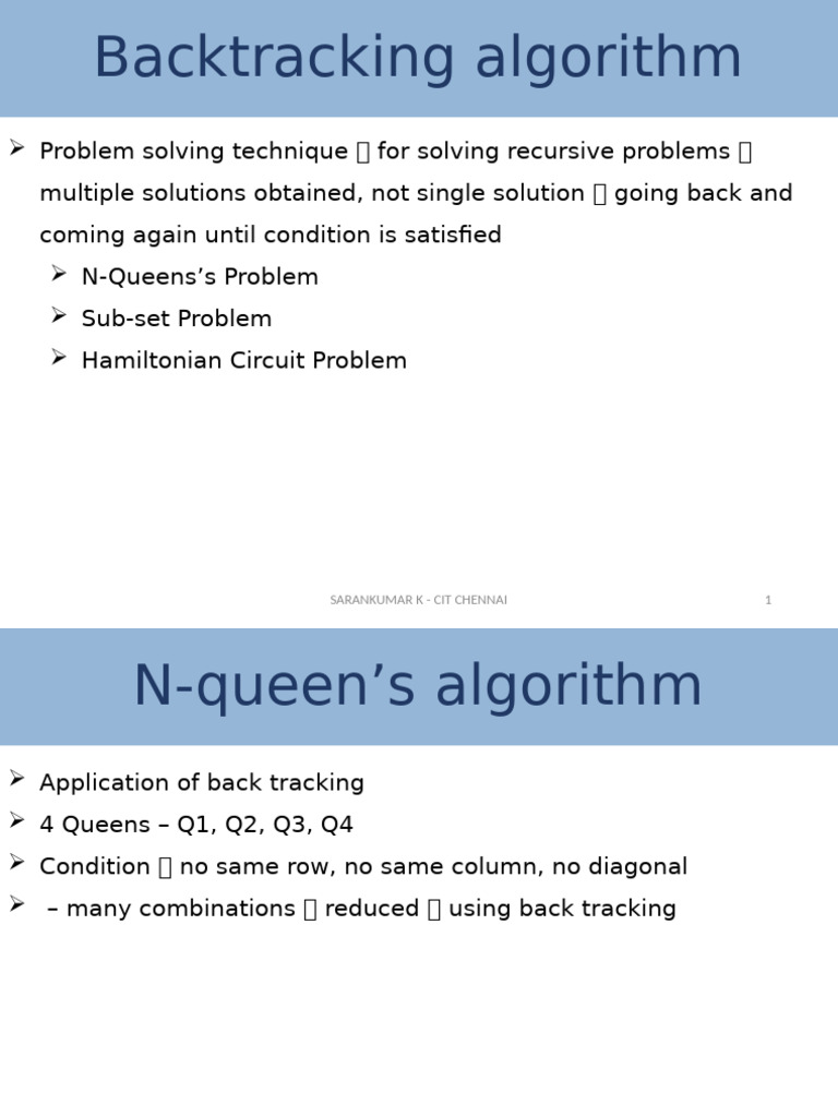 Backtracking Algorithm | PDF