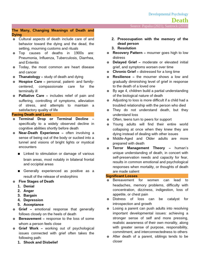 Dev Psych (Death) | PDF