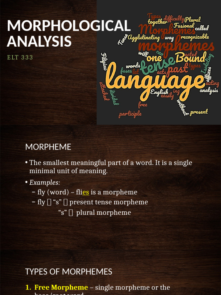 ELT 333 Morphological Analysis | PDF