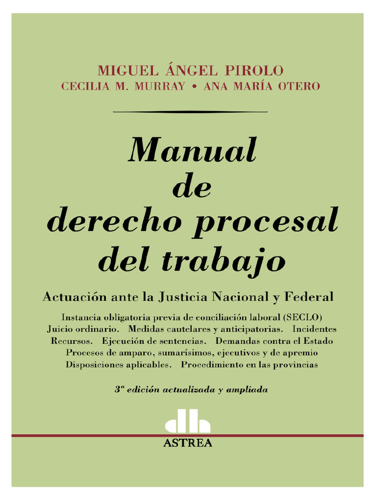 Pirolo Derecho Procesal Del Trabajo Completo | PDF