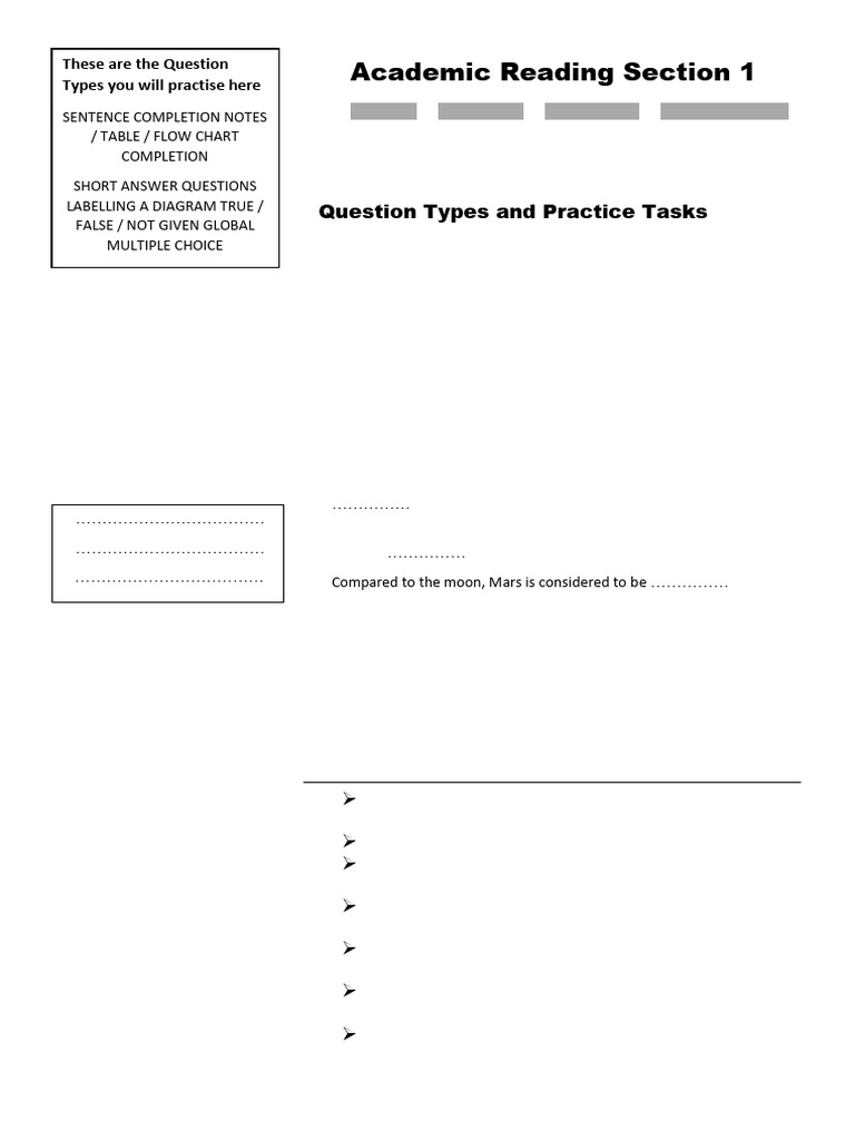1.R. Questions Types and Practice Tasks | PDF