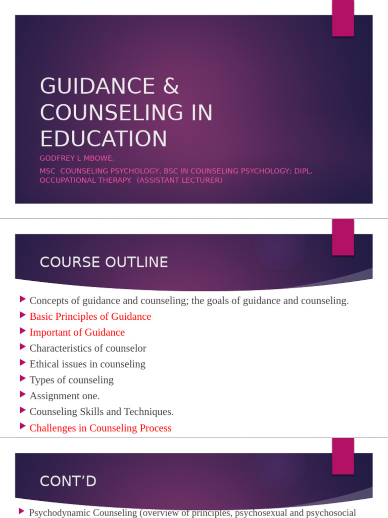 Session 1. Guidance & Counseling in Education | PDF | Psychotherapy ...
