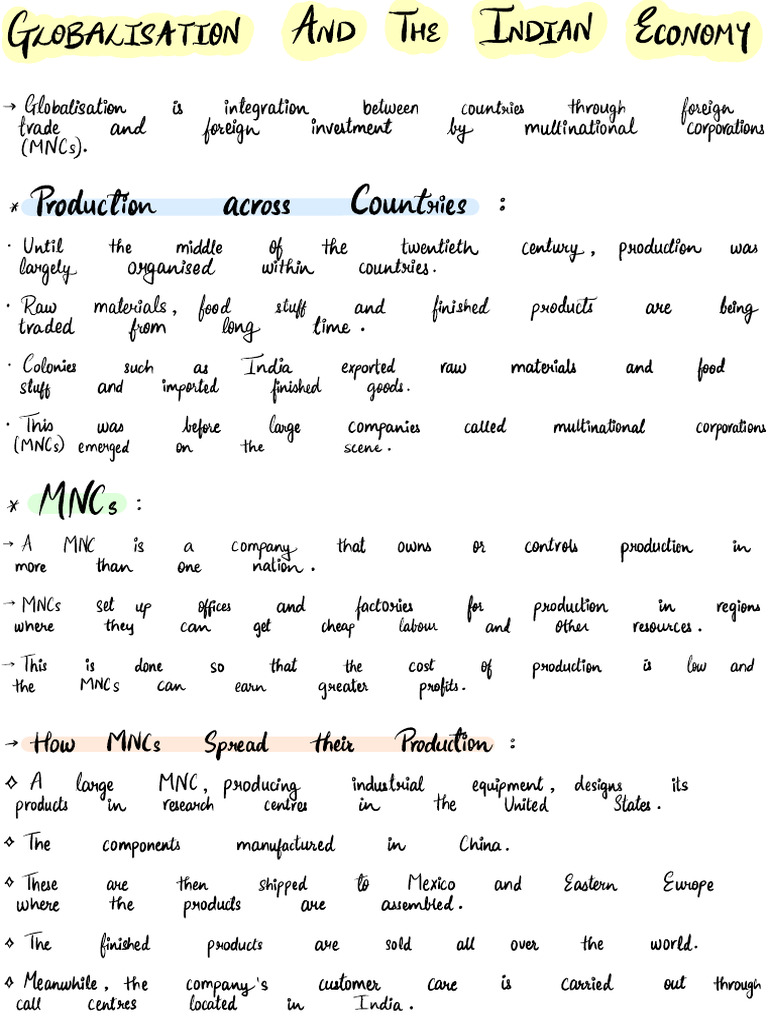 Globalisation Notes | PDF