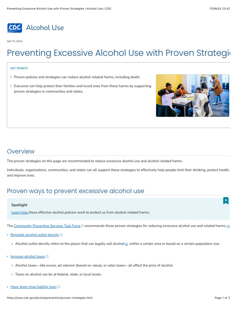 Preventing Excessive Alcohol Use With Proven Strategies - Alcohol Use ...