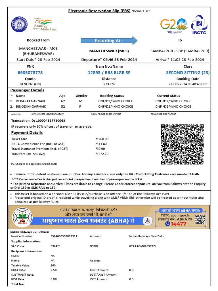 Train Ticket | PDF