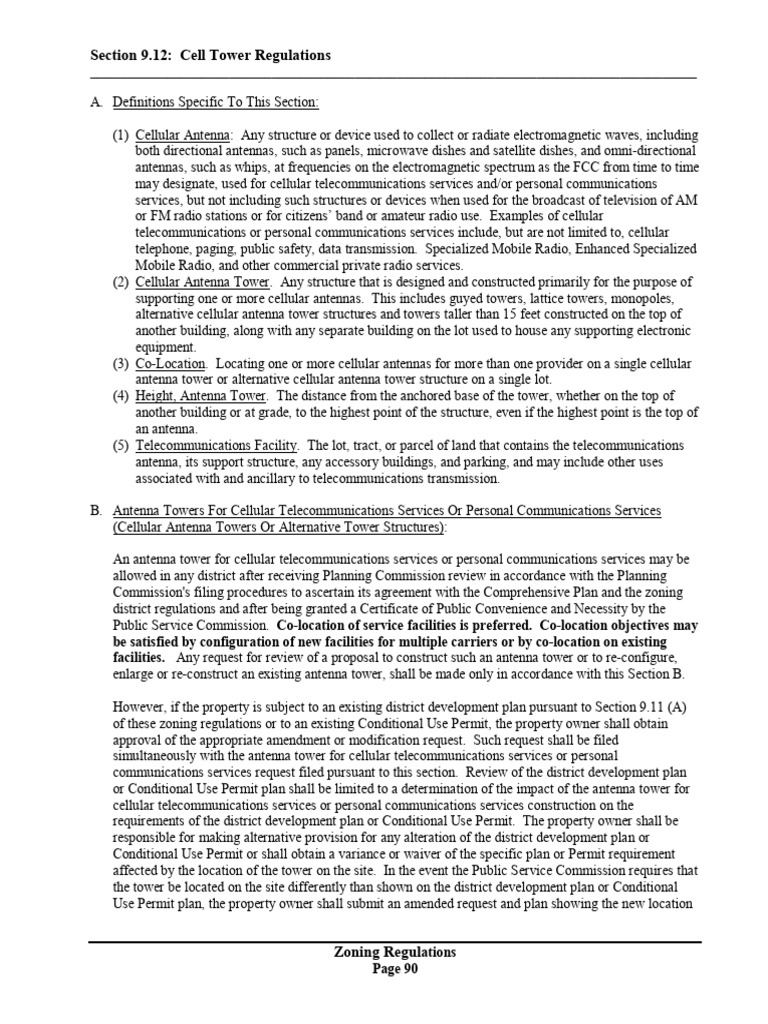 Section 9 12 - Cell Tower Regulations PDF | PDF