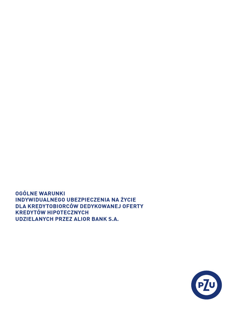 OWU PZU Do Megahipoteki DO Od 20240701 | PDF
