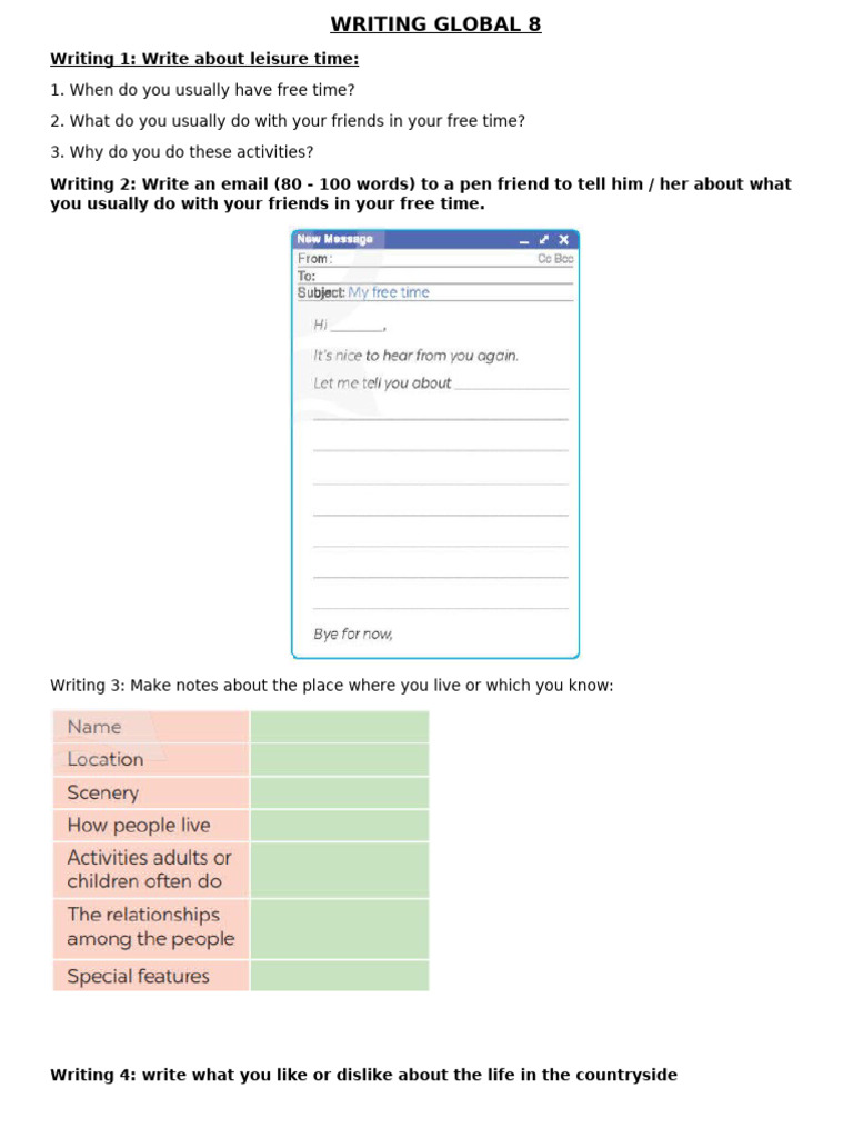 Writing Global 8 | PDF