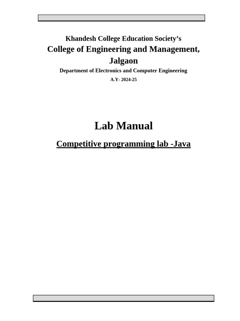 Java Competitive Programming Lab Manual | PDF | Queue (Abstract Data ...