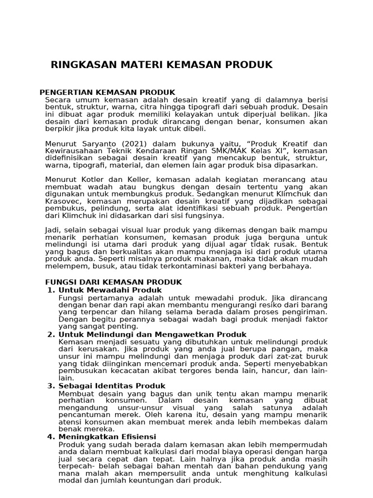 Materi Pengemasan Produk Pdf