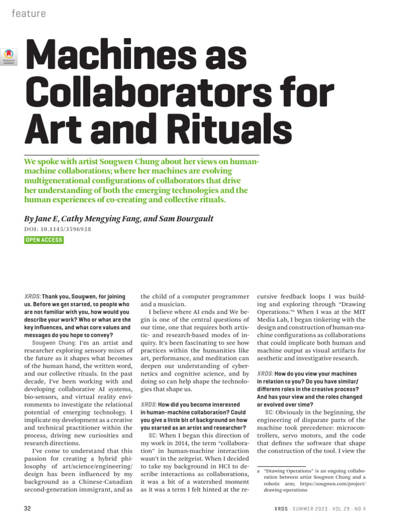 Machines As Collaborators For Art and Rituals | PDF