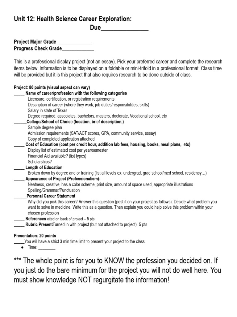 Unit 12 - Career Exploration | PDF