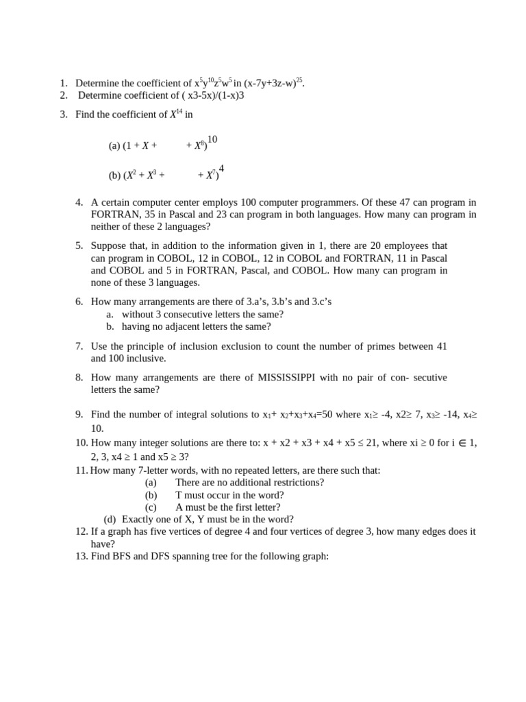 DM Important Questions Mid 2 | PDF