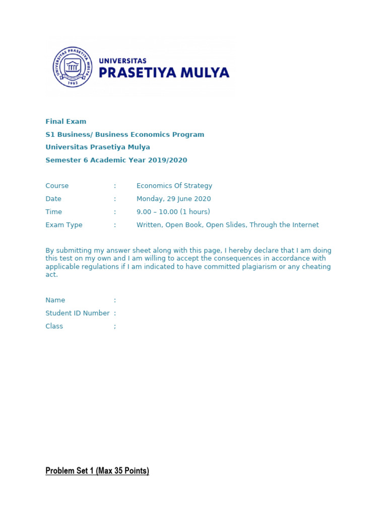 Essay Answer Sheet | PDF