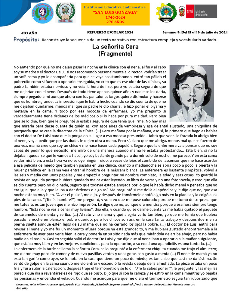 Refuerzo - SEMANA 9 - 4to Año | PDF