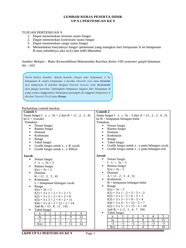 LKPD Up 9.1 Pertemuan 9 | PDF